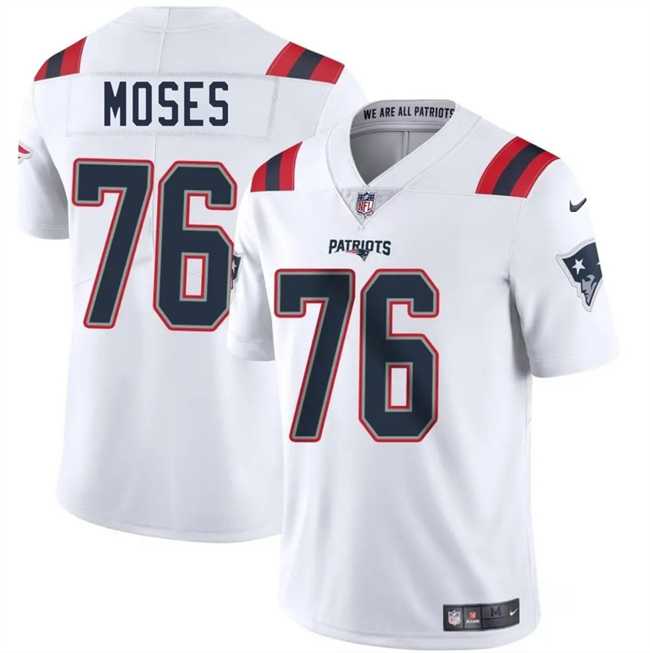 Men & Women & Youth New England Patriots #76 Morgan Moses White 2025 Vapor Limited Stitched Jersey->new england patriots->NFL Jersey